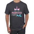 thumbnail image 1 of Wild Bobby, Cute Unicorn Mermaid Vibes Children Girl Birthday, Streetwear, Men's Graphic Tees, Charcoal, Small, 1 of 3