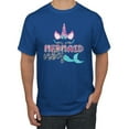thumbnail image 1 of Wild Bobby, Cute Unicorn Mermaid Vibes Children Girl Birthday, Streetwear, Men's Graphic Tees, Royal, 4XL, 1 of 3