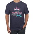thumbnail image 1 of Wild Bobby, Cute Unicorn Mermaid Vibes Children Girl Birthday, Streetwear, Men's Graphic Tees, Vintage Heather Navy, Small, 1 of 3