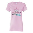 thumbnail image 1 of Wild Bobby, Cute Unicorn Mermaid Vibes Children Girl Birthday, Streetwear, Womens Graphic Tees, Light Pink, Medium, 1 of 3