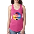 thumbnail image 1 of Wild Bobby, Cute Wild Dolphin Sunset Lake Fashion Ladies Racerback Tank Top, Raspberry, Medium, 1 of 1
