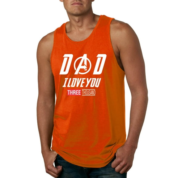 Wild Bobby, Dad I Love You 3000 Endgame Superhero Gift Idea, Father's Day, Men Graphic Tank Top, Orange, Small