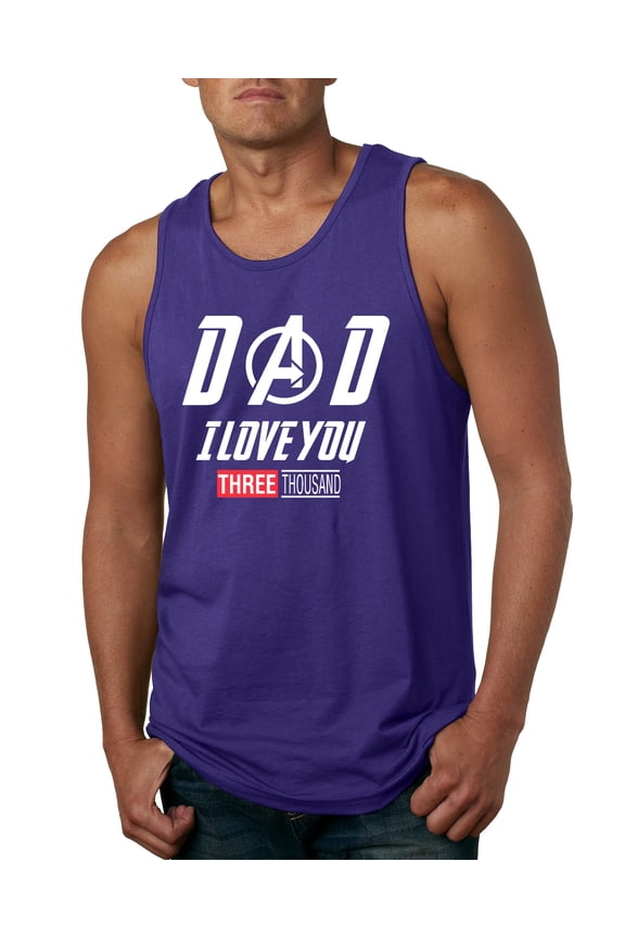 , Dad I Love You 3000 Endgame Superhero Gift Idea, Father's Day, Men Graphic Tank Top, Purple, Small