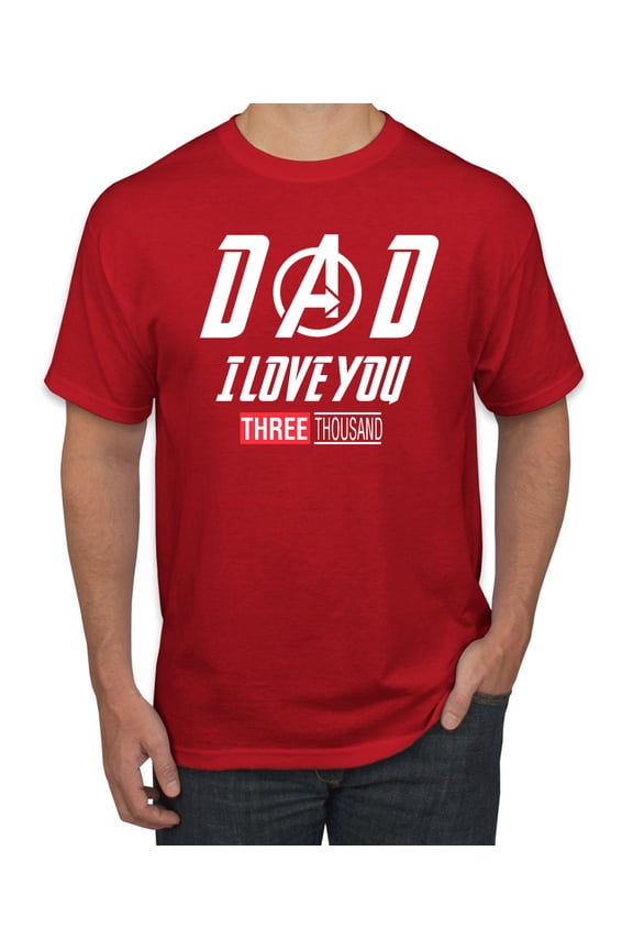 , Dad I Love You 3000 Endgame Superhero Gift Idea, Father's Day, Men Graphic Tee, Red, 3X-Large