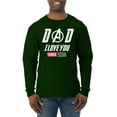 thumbnail image 1 of Wild Bobby, Dad I Love You 3000 Endgame Superhero Gift Idea, Father's Day, Men Long Sleeve Shirt, Forest Green, X-Large, 1 of 4