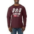 thumbnail image 1 of Wild Bobby, Dad I Love You 3000 Endgame Superhero Gift Idea, Father's Day, Men Long Sleeve Shirt, Maroon, 3X-Large, 1 of 4