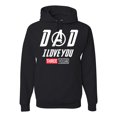 thumbnail image 1 of Wild Bobby, Dad I Love You 3000 Endgame Superhero Gift Idea, Father's Day, Unisex Graphic Hoodie Sweatshirt, Black, Small, 1 of 4