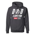 thumbnail image 1 of Wild Bobby, Dad I Love You 3000 Endgame Superhero Gift Idea, Father's Day, Unisex Graphic Hoodie Sweatshirt, Charcoal, Small, 1 of 4