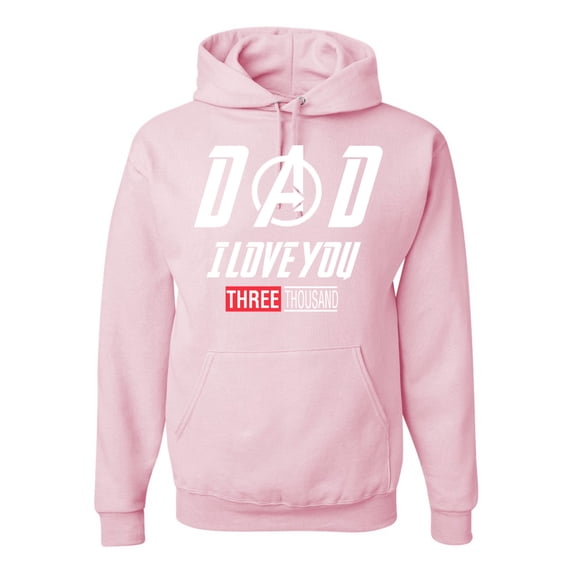 Wild Bobby, Dad I Love You 3000 Endgame Superhero Gift Idea, Father's Day, Unisex Graphic Hoodie Sweatshirt, Light Pink, Medium