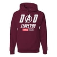 thumbnail image 1 of Wild Bobby, Dad I Love You 3000 Endgame Superhero Gift Idea, Father's Day, Unisex Graphic Hoodie Sweatshirt, Maroon, X-Large, 1 of 4