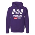 thumbnail image 1 of Wild Bobby, Dad I Love You 3000 Endgame Superhero Gift Idea, Father's Day, Unisex Graphic Hoodie Sweatshirt, Purple, X-Large, 1 of 4