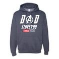 thumbnail image 1 of Wild Bobby, Dad I Love You 3000 Endgame Superhero Gift Idea, Father's Day, Unisex Graphic Hoodie Sweatshirt, Vintage Heather Navy, Medium, 1 of 4