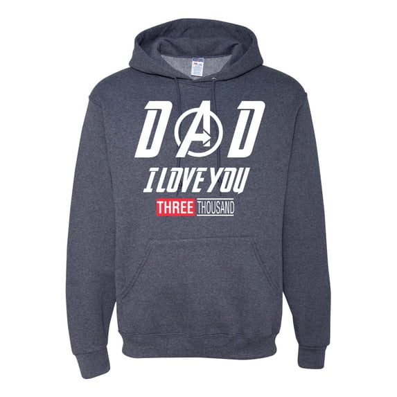 Wild Bobby, Dad I Love You 3000 Endgame Superhero Gift Idea, Father's Day, Unisex Graphic Hoodie Sweatshirt, Vintage Heather Navy, Medium
