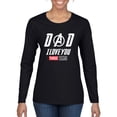 thumbnail image 1 of Wild Bobby, Dad I Love You 3000 Endgame Superhero Gift Idea, Father's Day, Women Graphic Long Sleeve Tee, Black, Small, 1 of 4