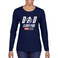 thumbnail image 1 of Wild Bobby, Dad I Love You 3000 Endgame Superhero Gift Idea, Father's Day, Women Graphic Long Sleeve Tee, Navy, Medium, 1 of 4
