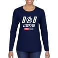 thumbnail image 1 of Wild Bobby, Dad I Love You 3000 Endgame Superhero Gift Idea, Father's Day, Women Graphic Long Sleeve Tee, Navy, Small, 1 of 4