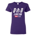 thumbnail image 1 of Wild Bobby, Dad I Love You 3000 Endgame Superhero Gift Idea, Father's Day, Women Graphic Tee, Purple, Small, 1 of 4