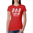 thumbnail image 1 of Wild Bobby, Dad I Love You 3000 Endgame Superhero Gift Idea, Father's Day, Women Slim Fit Junior Tee, Red, X-Large, 1 of 4