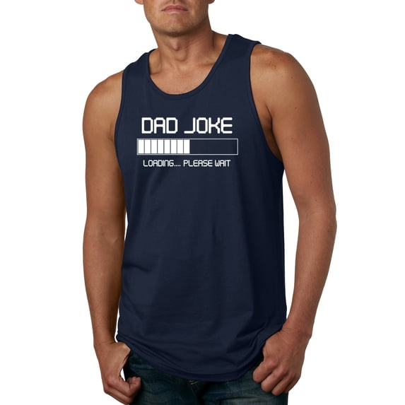 Wild Bobby,Dad Joke Loading Hilarious Funny Dad Granpa Daddy, Father's Day, Men Graphic Tank Top, Navy, X-Large