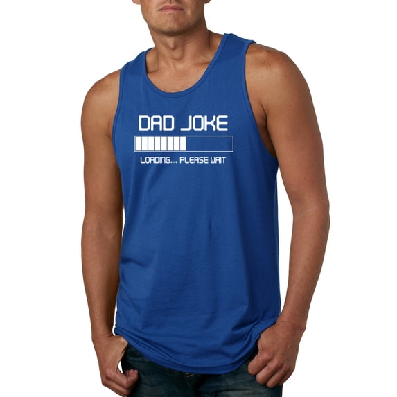 Wild Bobby, Dad Joke Loading Hilarious Funny Dad Granpa Daddy Fathers Day Gift | Mens Father's Day Graphic Tank Top, Royal, Small
