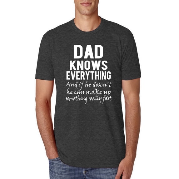Wild Bobby,Dad Knows Everything Know It All Funny Men, Father's Day, Tees, Father's Day, Men Premium Tri Blend Tees, Vintage Black, 2XL