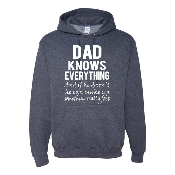 Wild Bobby,Dad Knows Everything Know It All Funny Men, Father's Day, Tees, Father's Day, Unisex Graphic Hoodie Sweatshirt, Vintage Heather Navy, 2XL