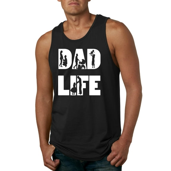 Wild Bobby,Dad Life Kids Father Husband Best Dad Gift, Father's Day, Men Graphic Tank Top, Black, Small