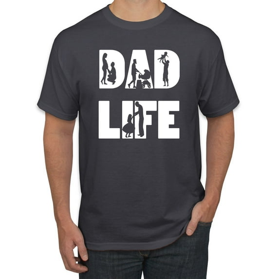 Wild Bobby,Dad Life Kids Father Husband Best Dad Gift, Father's Day, Men Graphic Tees, Charcoal, 3XL