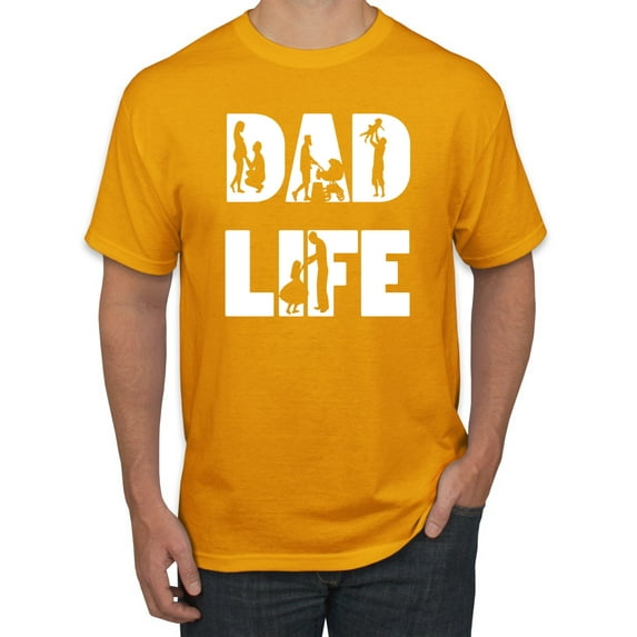 Wild Bobby,Dad Life Kids Father Husband Best Dad Gift, Father's Day, Men Graphic Tees, Gold, 2XL