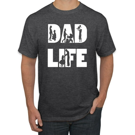 Wild Bobby,Dad Life Kids Father Husband Best Dad Gift, Father's Day, Men Graphic Tees, Heather Black, 5XL