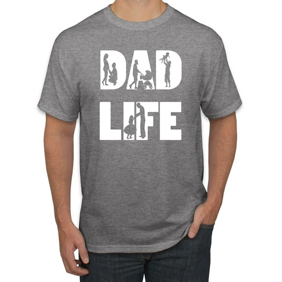 Wild Bobby,Dad Life Kids Father Husband Best Dad Gift, Father's Day, Men Graphic Tees, Heather Grey, Small