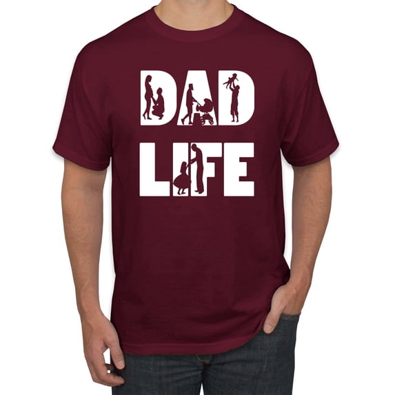Wild Bobby,Dad Life Kids Father Husband Best Dad Gift, Father's Day, Men Graphic Tees, Maroon, 4XL