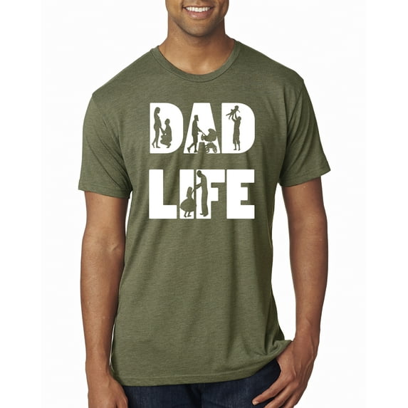 Wild Bobby,Dad Life Kids Father Husband Best Dad Gift, Father's Day, Men Premium Tri Blend Tees, Military Green, Large