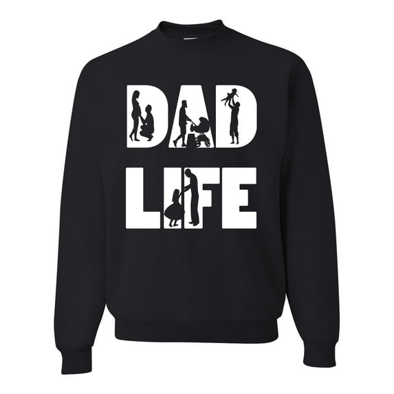 Wild Bobby,Dad Life Kids Father Husband Best Dad Gift, Father's Day, Unisex Crewneck Graphic Sweatshirt, Black, Small