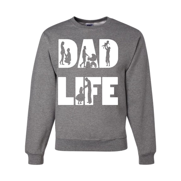 Wild Bobby,Dad Life Kids Father Husband Best Dad Gift, Father's Day, Unisex Crewneck Graphic Sweatshirt, Heather Grey, 2XL