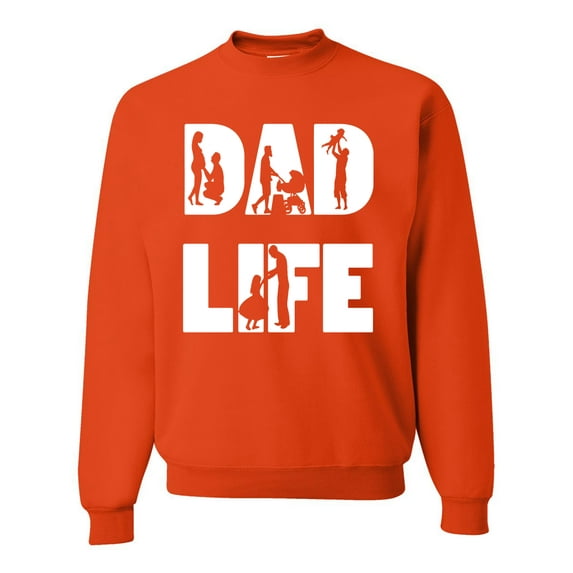 Wild Bobby,Dad Life Kids Father Husband Best Dad Gift, Father's Day, Unisex Crewneck Graphic Sweatshirt, Orange, Medium