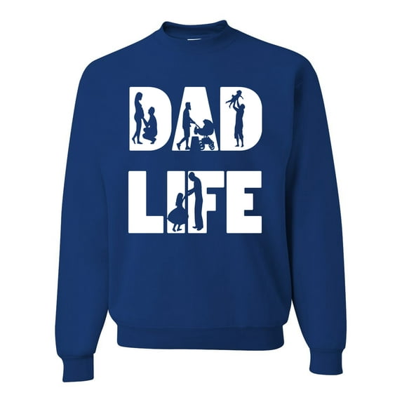 Wild Bobby,Dad Life Kids Father Husband Best Dad Gift, Father's Day, Unisex Crewneck Graphic Sweatshirt, Royal, 2XL