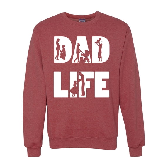 Wild Bobby,Dad Life Kids Father Husband Best Dad Gift, Father's Day, Unisex Crewneck Graphic Sweatshirt, Vintage Heather Red, 3XL