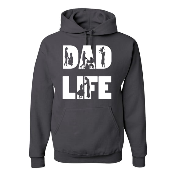Wild Bobby,Dad Life Kids Father Husband Best Dad Gift, Father's Day, Unisex Graphic Hoodie Sweatshirt, Charcoal, X-Large