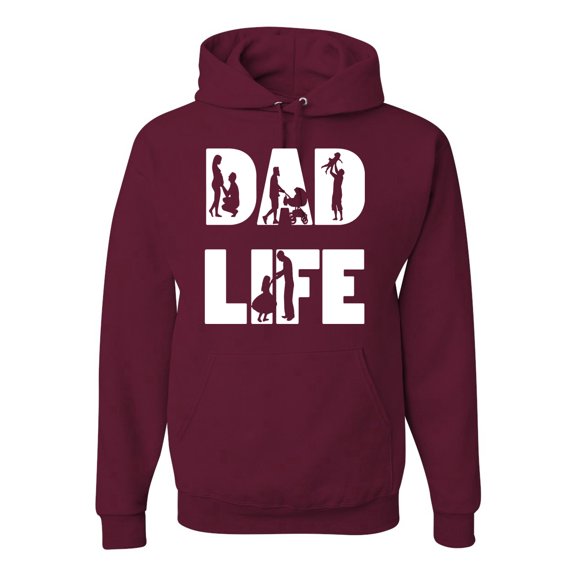 Wild Bobby,Dad Life Kids Father Husband Best Dad Gift, Father's Day, Unisex Graphic Hoodie Sweatshirt, Maroon, X-Large