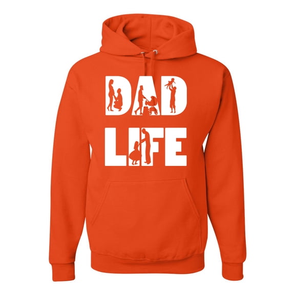 Wild Bobby,Dad Life Kids Father Husband Best Dad Gift, Father's Day, Unisex Graphic Hoodie Sweatshirt, Orange, 2XL