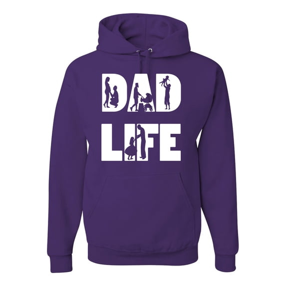 Wild Bobby,Dad Life Kids Father Husband Best Dad Gift, Father's Day, Unisex Graphic Hoodie Sweatshirt, Purple, Large