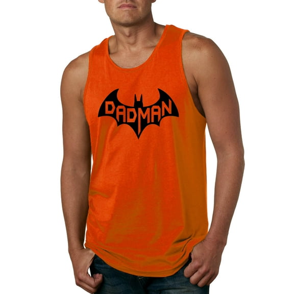 Wild Bobby, Dad Man Comic Logo Funny Gift, Father's Day, Men Graphic Tank Top, Orange, Medium