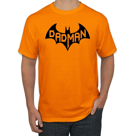 Wild Bobby, Dad Man Comic Logo Funny Gift, Father's Day, Men Graphic Tees, Orange, Medium