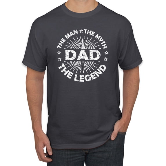 Wild Bobby,Dad Man Myth Legend Funny Dad Uncle Papa Granpa Dad Gift, Father's Day, Men Graphic Tees, Charcoal, Medium