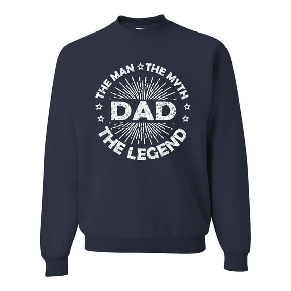 Wild Bobby,Dad Man Myth Legend Funny Dad Uncle Papa Granpa Dad Gift, Father's Day, Unisex Crewneck Graphic Sweatshirt, Navy, Small