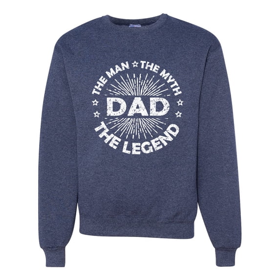 Wild Bobby,Dad Man Myth Legend Funny Dad Uncle Papa Granpa Dad Gift, Father's Day, Unisex Crewneck Graphic Sweatshirt, Vintage Heather Navy, Small