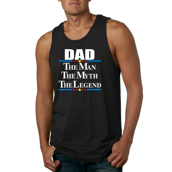 Wild Bobby,Dad The Man The Myth The Legend Best Daddy Father Gift, Father's Day, Men Graphic Tank Top, Black, Small