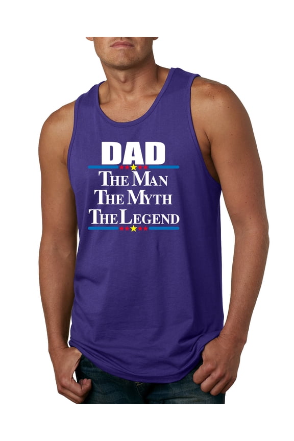 ,Dad The Man The Myth The Legend Best Daddy Father Gift, Father's Day, Men Graphic Tank Top, Purple, 3XL