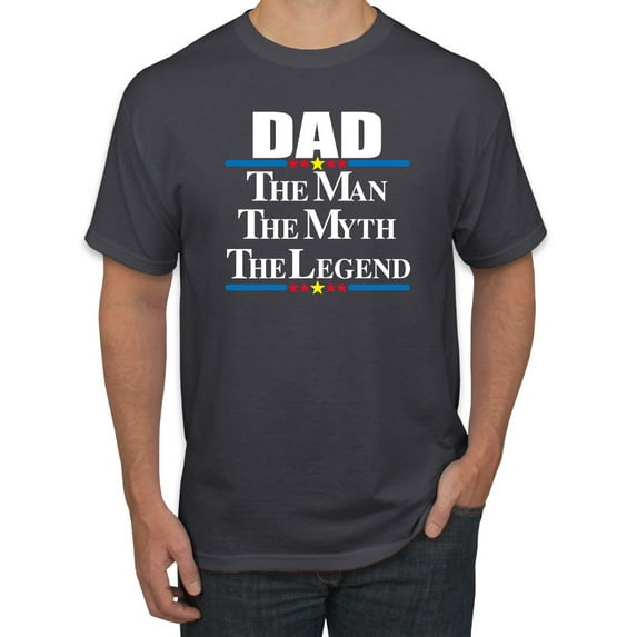 Wild Bobby,Dad The Man The Myth The Legend Best Daddy Father Gift, Father's Day, Men Graphic Tees, Charcoal, Large